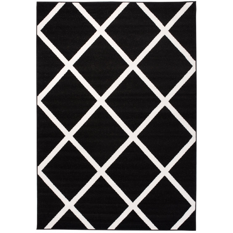 Brayden Studio Dowlin Flatweave Black Rug Wayfair.co.uk